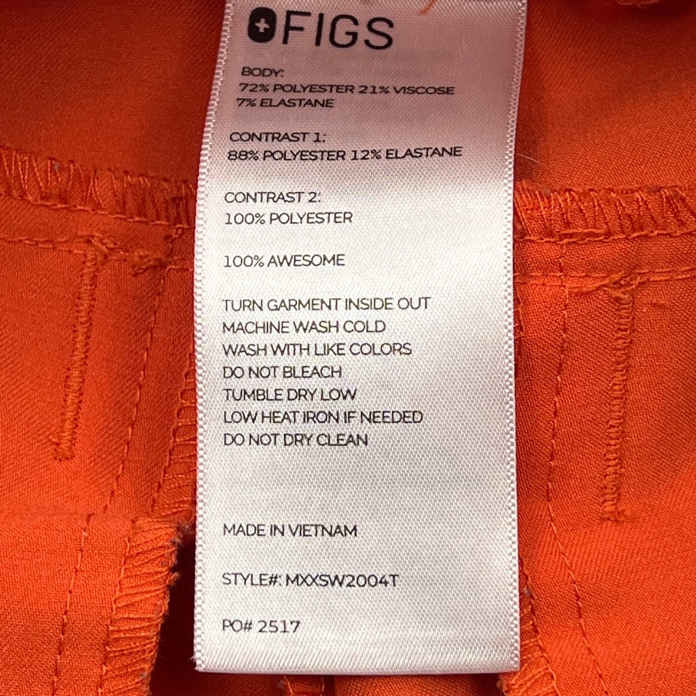 FIGS Scrub Set Mens Medium Orange Tansen Jogger Pants + Leon V-Neck Top 2pc Lot - Picture 5 of 16